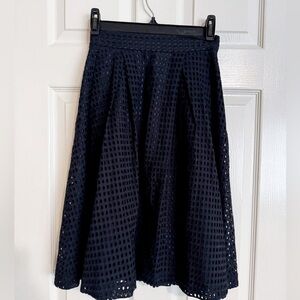 H&M Black Circular A-line Eyelet Mini Skirt Size 4 Goth Glam